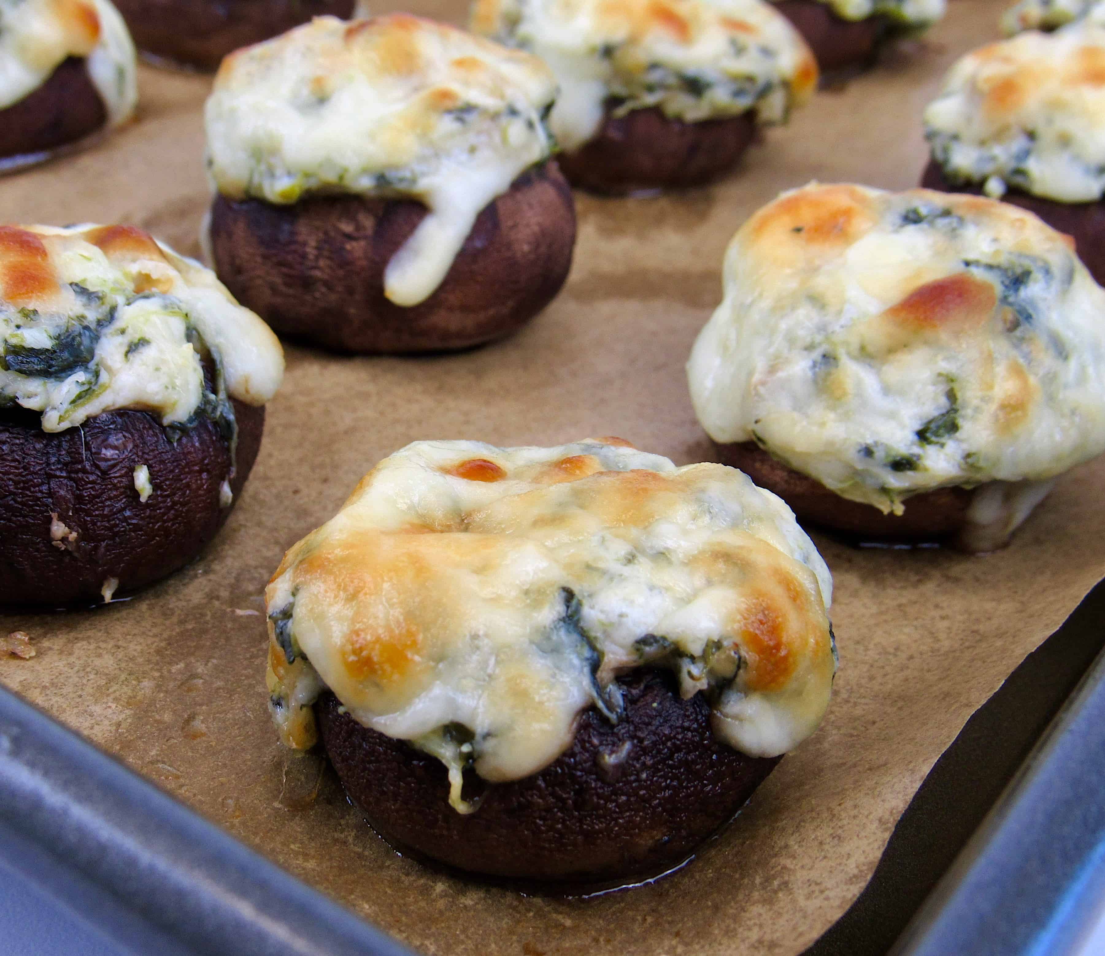 Spinach Artichoke Stuffed Mushrooms Keto Cooking Christian