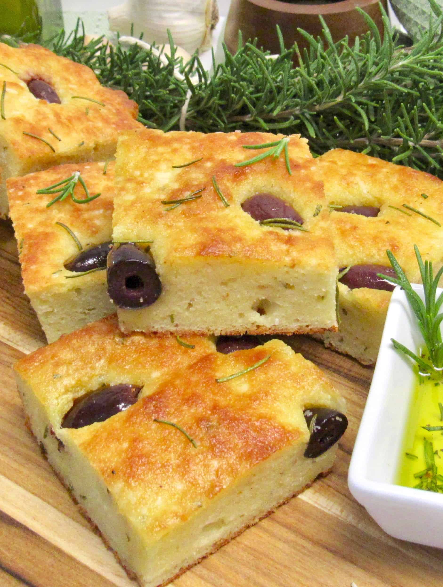 Keto Focaccia With Rosemary And Kalamata Olives - Keto Cooking Christian