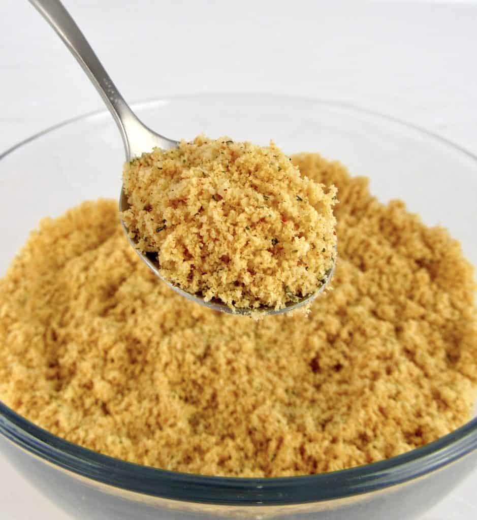 bread crumbs with spoonful