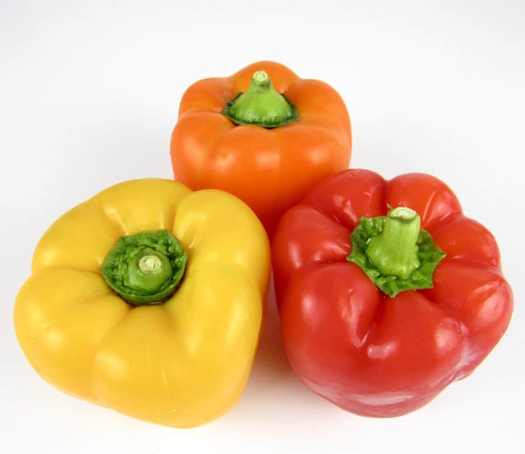 red yellow and orange bell peppers