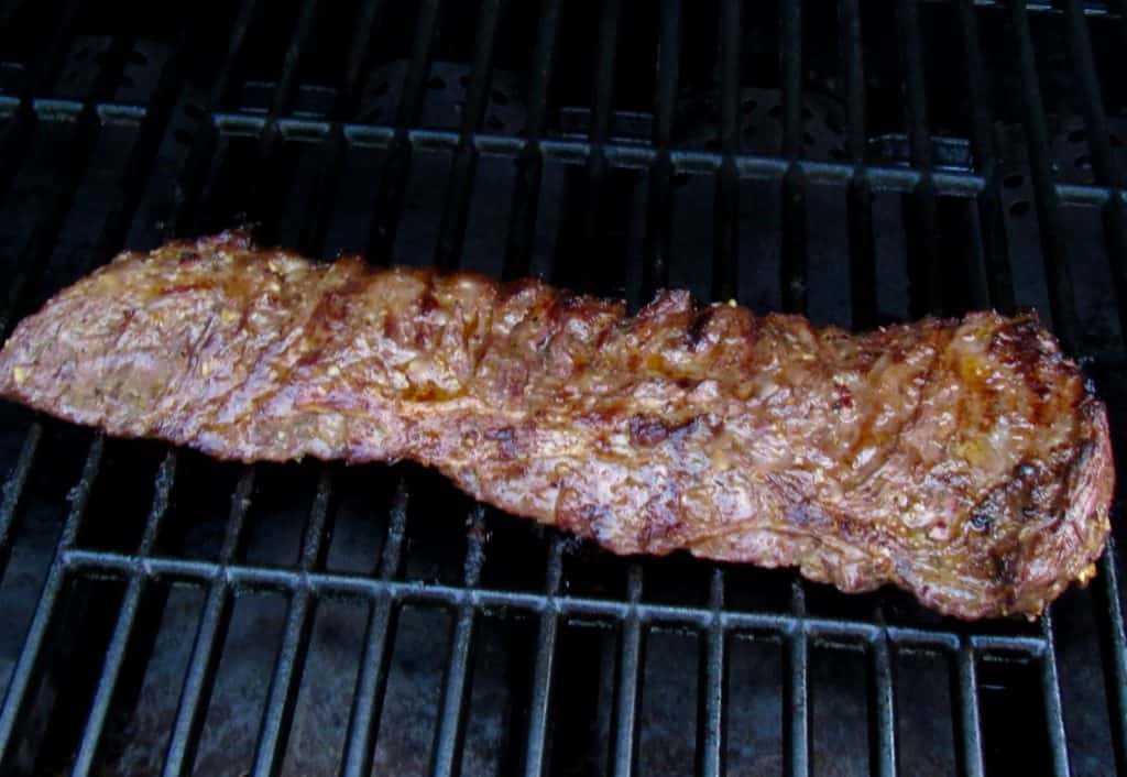 skirt steak on the grill