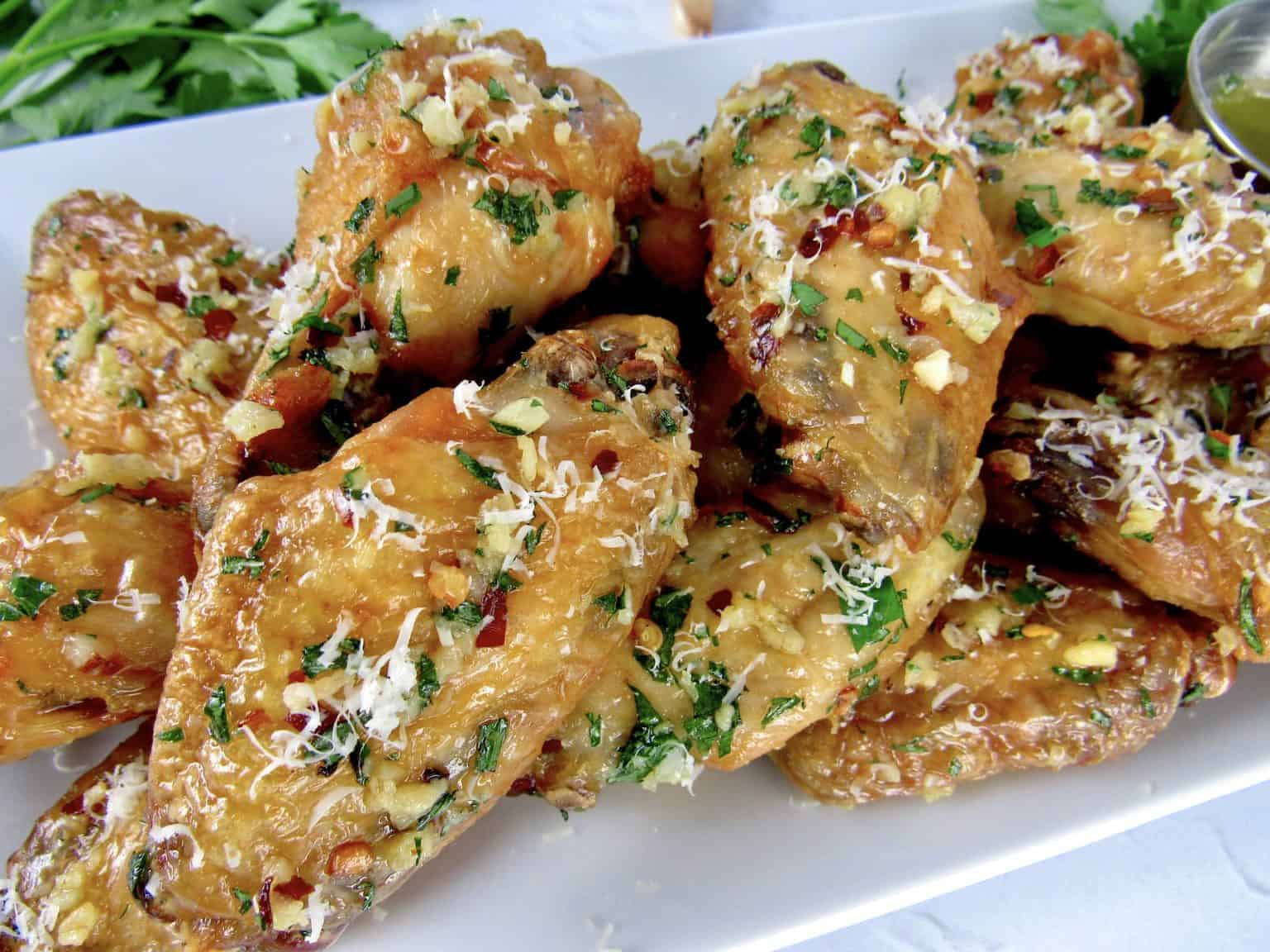 Air Fryer Garlic Parmesan Wings Keto Cooking Christian