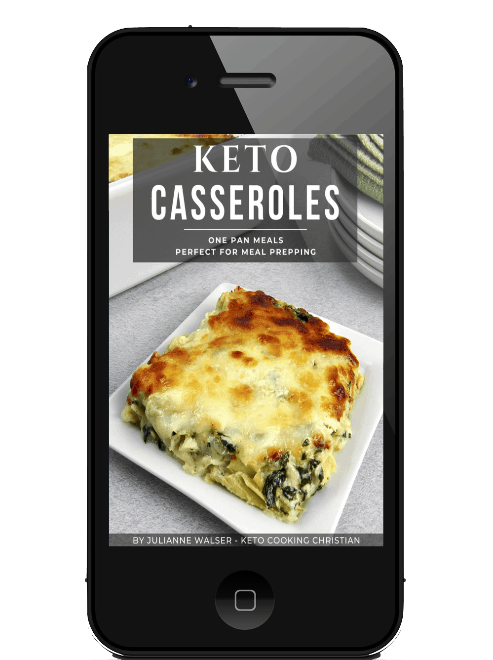 Keto Casseroles eBook on Mobile device