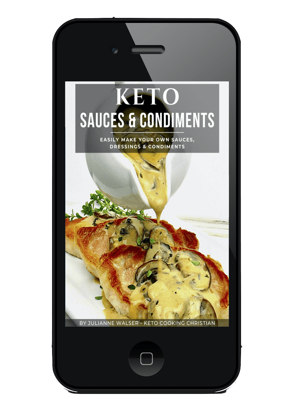 Keto Sauces and Condiments eBook on Mobile device