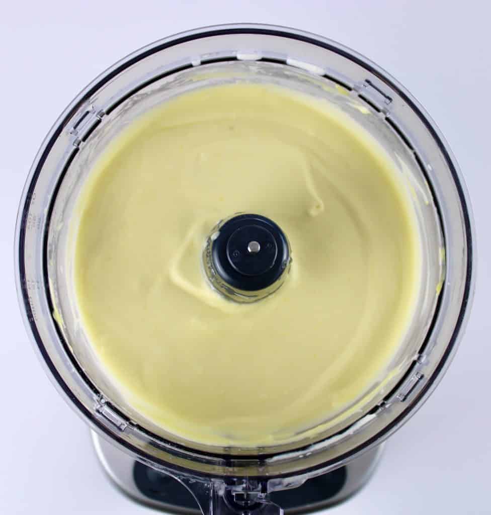 lemon curd ice cream in food processor mixed