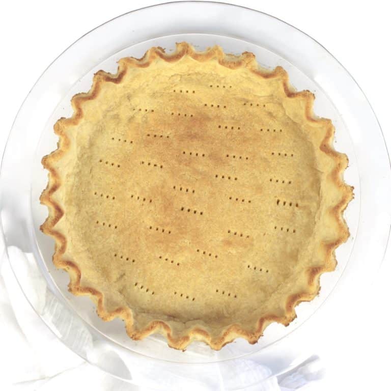 baked pie crust with crimped edges