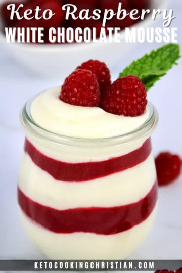 Keto Raspberry White Chocolate Mousse - Keto Cooking Christian