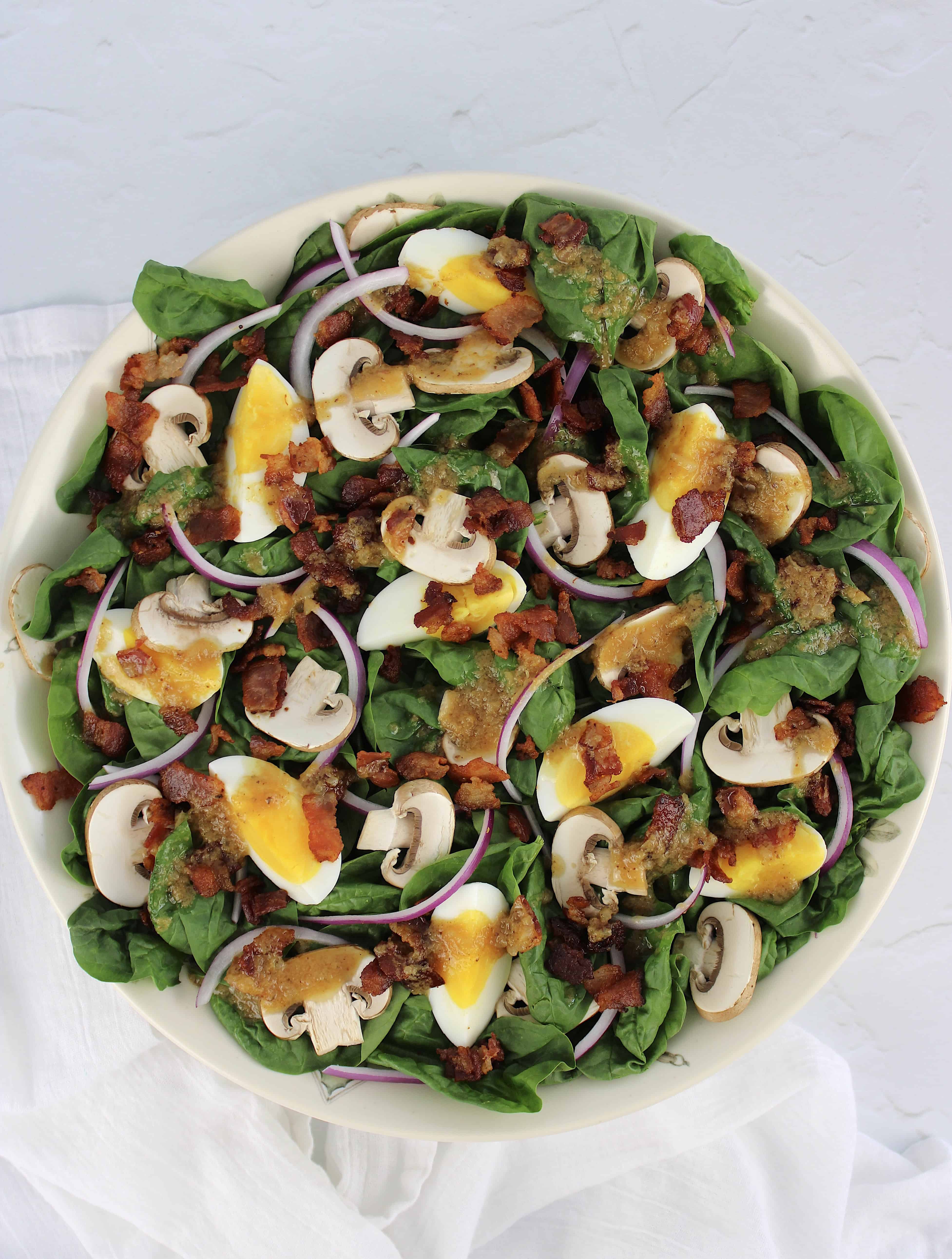 Keto Spinach Salad with Hot Bacon Dressing Keto Cooking Christian