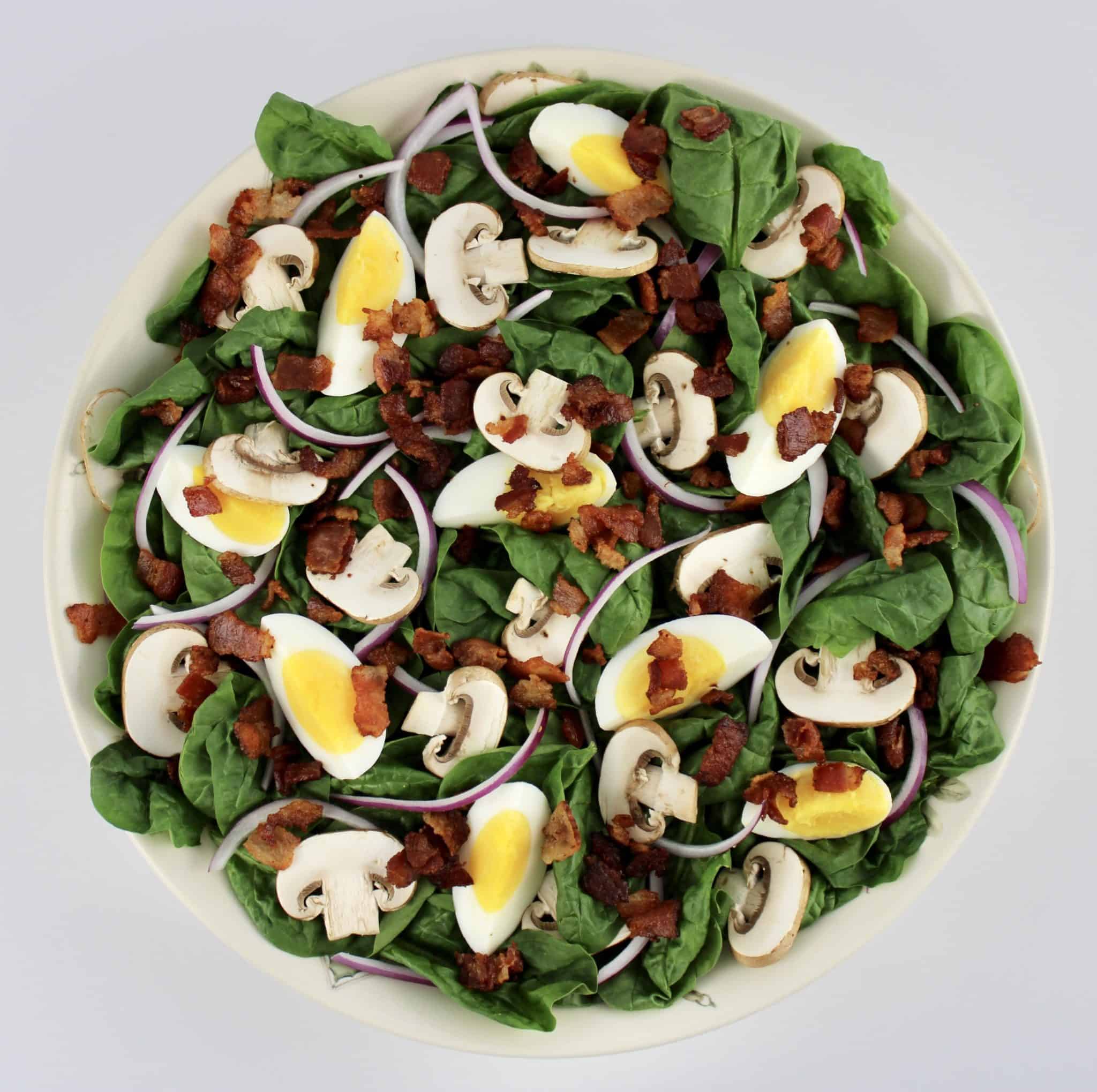 Keto Spinach Salad with Hot Bacon Dressing - Keto Cooking Christian