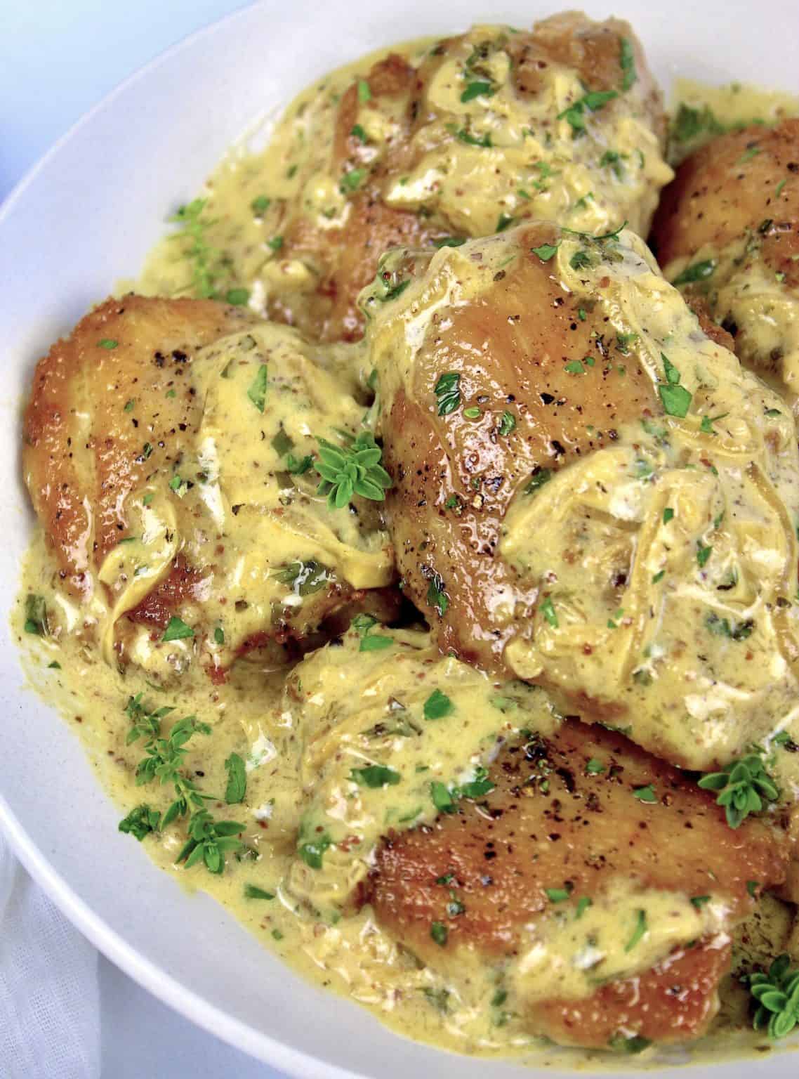 Creamy Dijon Chicken Thighs Keto Cooking Christian