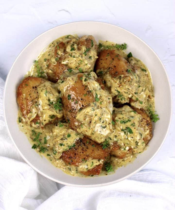 Creamy Dijon Chicken Thighs Keto Cooking Christian