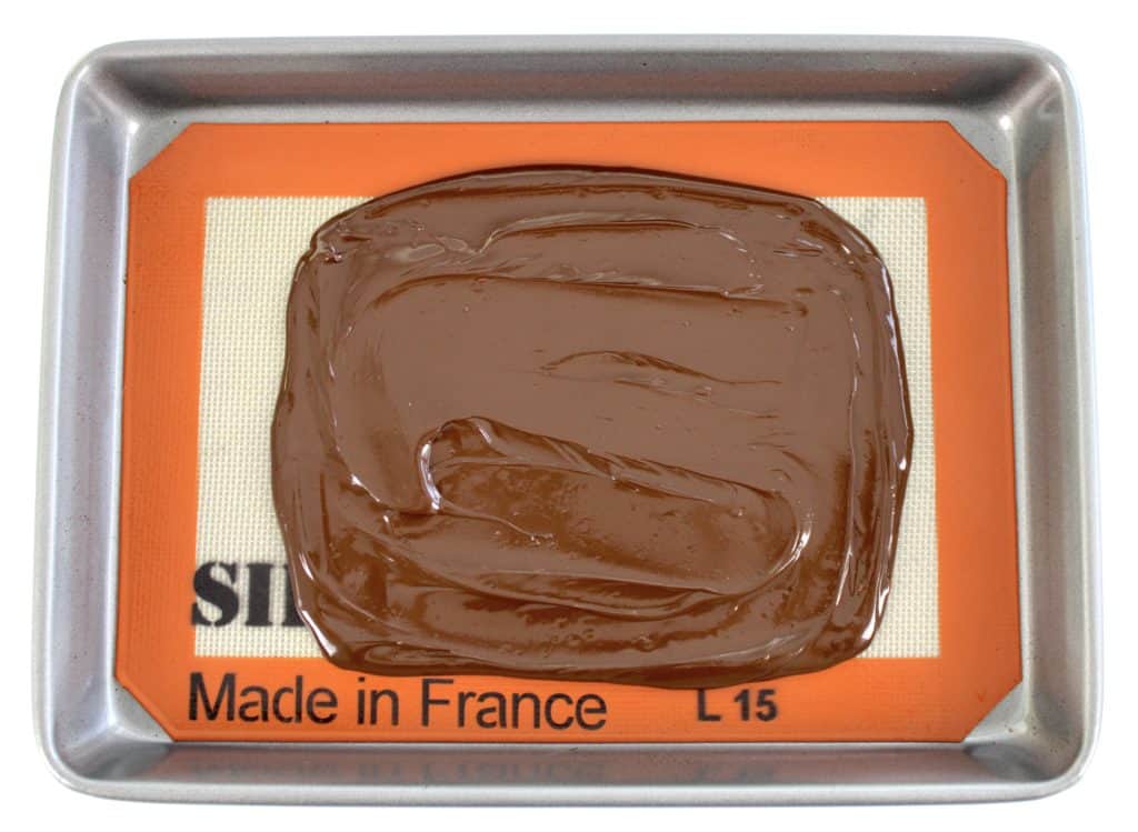 melted chocolate spread onto Silpat