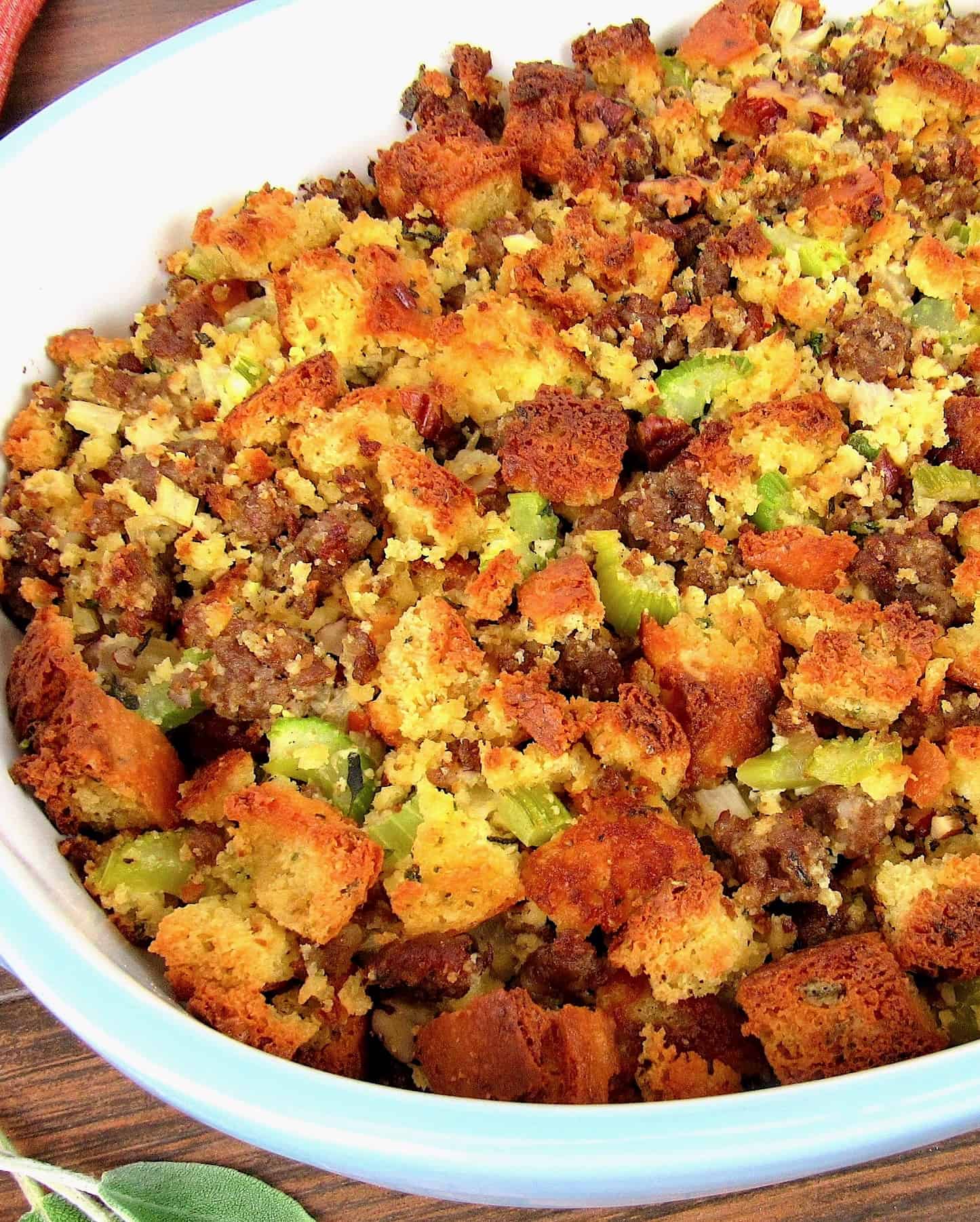 sausage stuffing in casserole dish