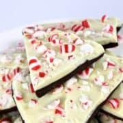peppermint bark pieces on white plate