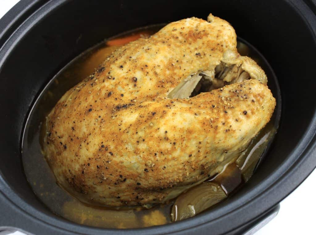 cooked turkey breast in slow cooker