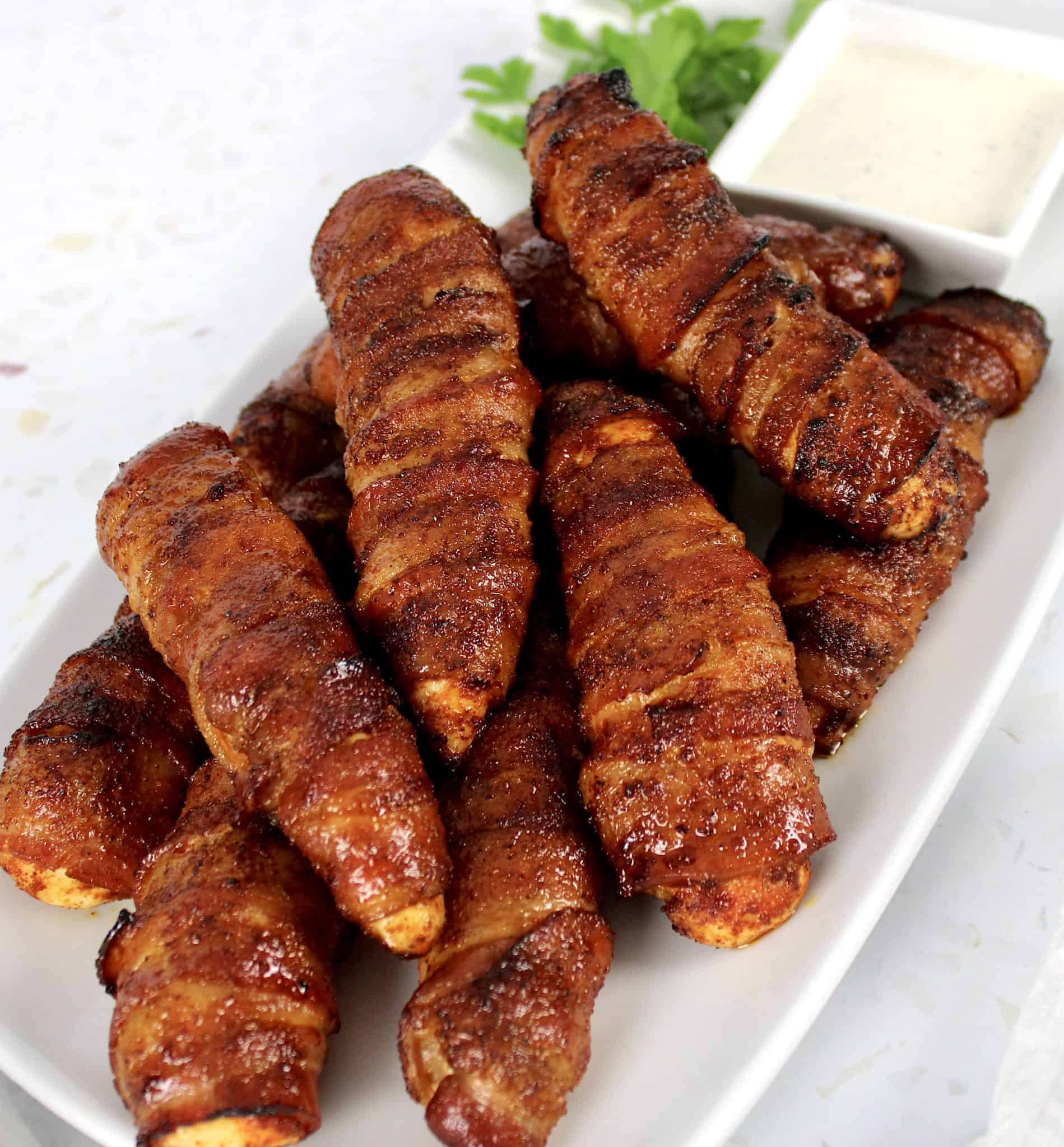 Bacon Wrapped Air Fryer Chicken Tenders Keto Cooking Christian