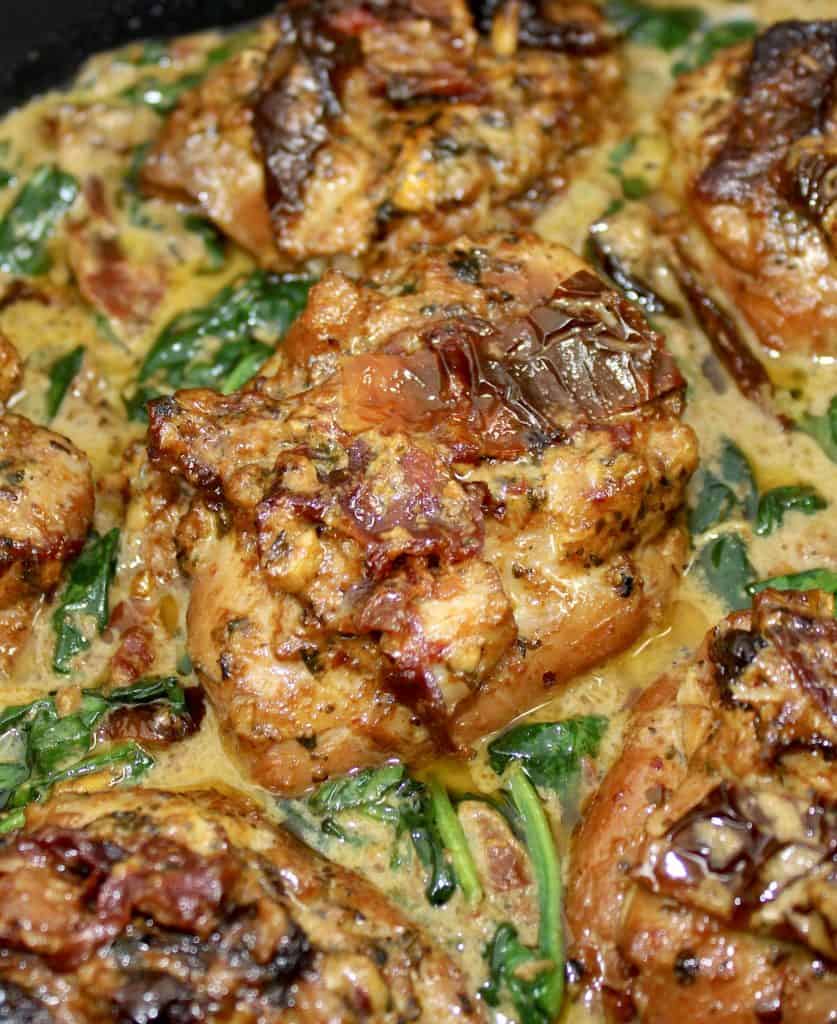 Tuscan chicken in cream sauce with spinach