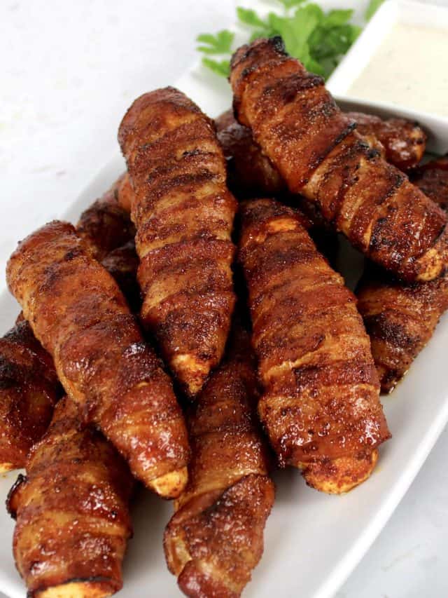 Air Fryer Bacon Wrapped Chicken Tenders Keto Cooking Christian