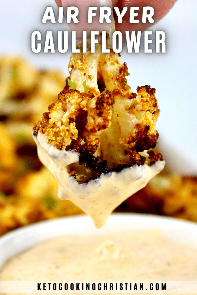 Air Fryer Cauliflower with Dipping Sauce pin