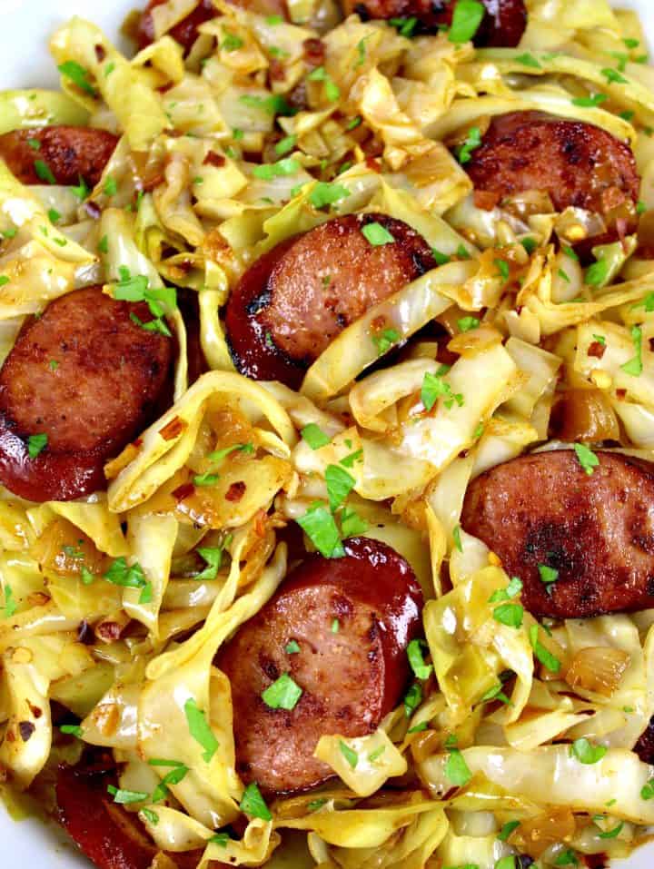 Fried Cabbage and Sausage - Keto Cooking Christian