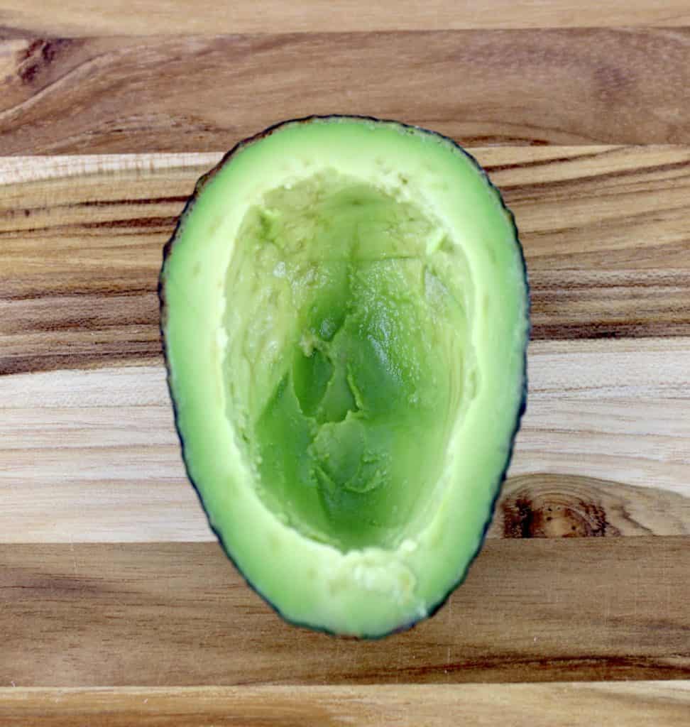 half an avocado with center scooped out