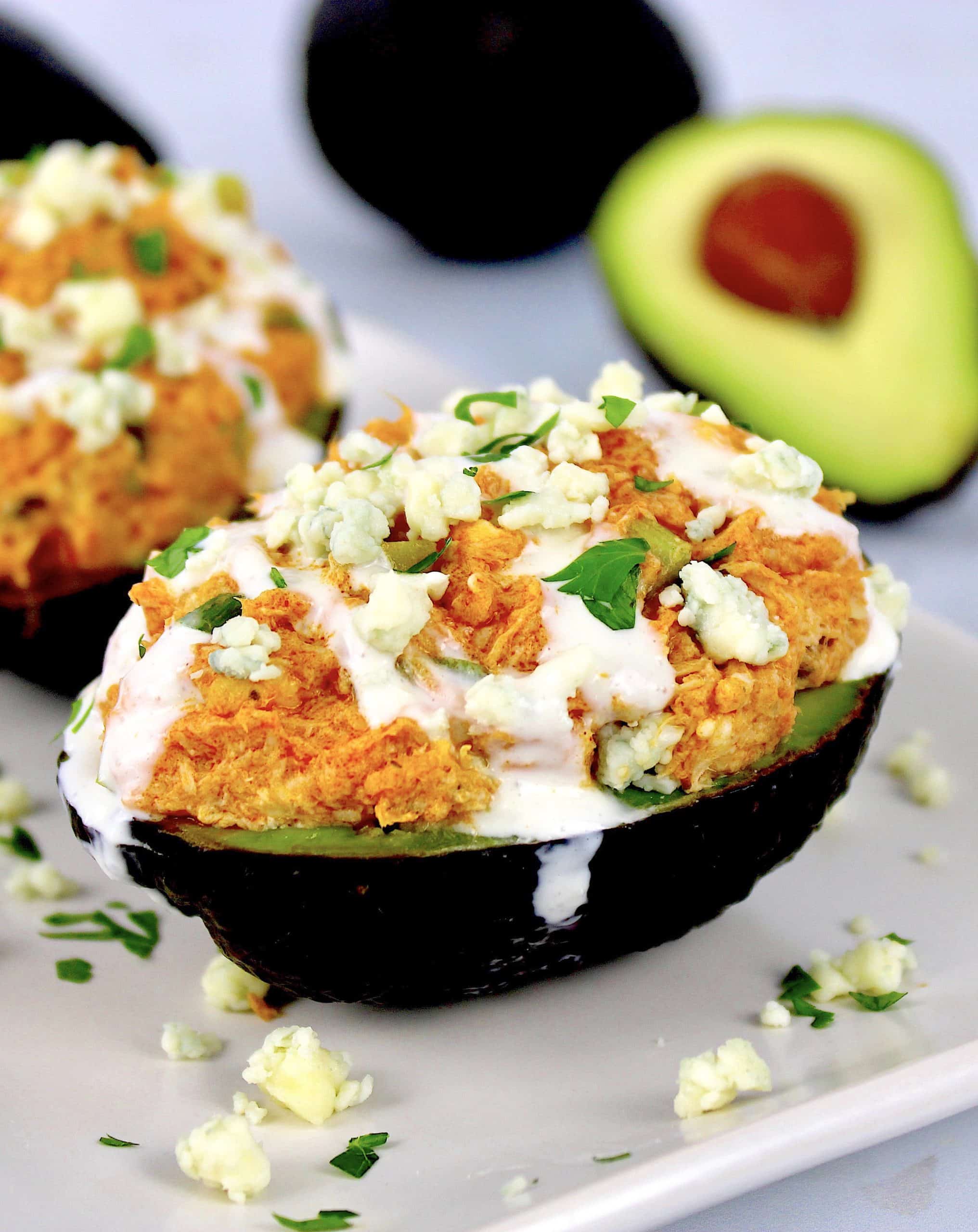 Buffalo Chicken Stuffed Avocados