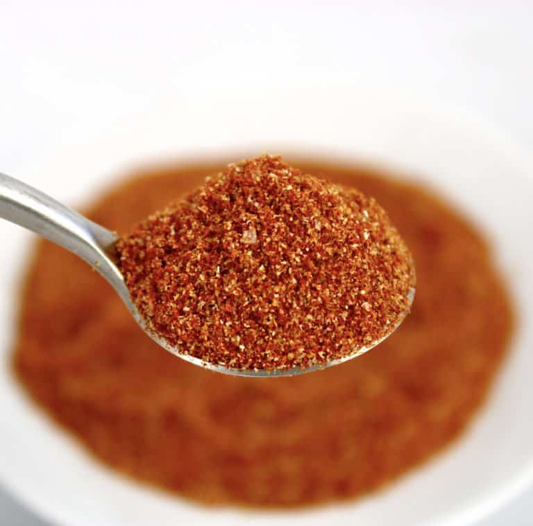 closeup of spoonful of fajita seasoning