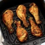 chicken legs in air fryer basket cooked