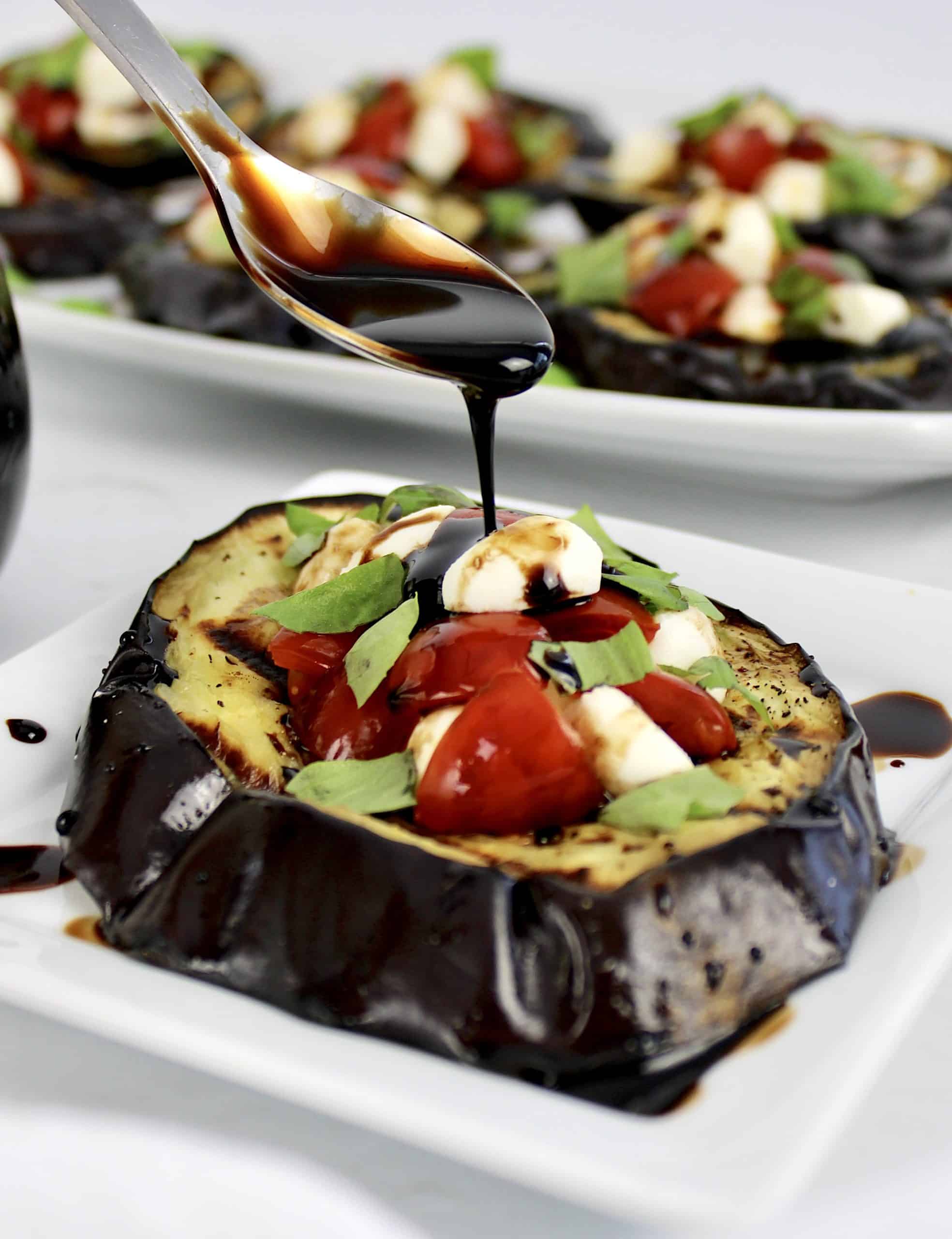 Grilled Eggplant & Peach Caprese – Fabulous Fare Sisters