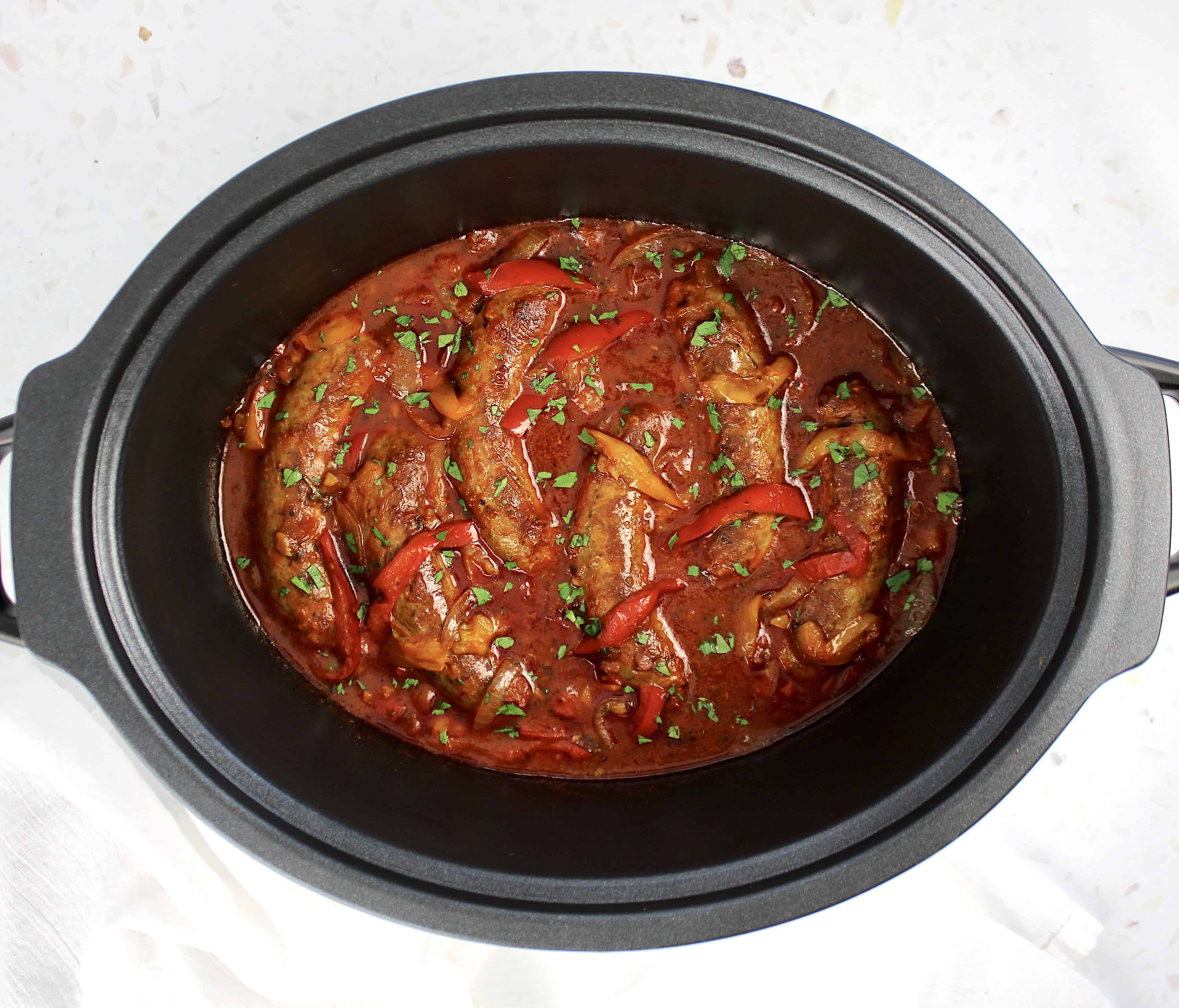 Crock Pot Sausage and Peppers Keto Cooking Christian