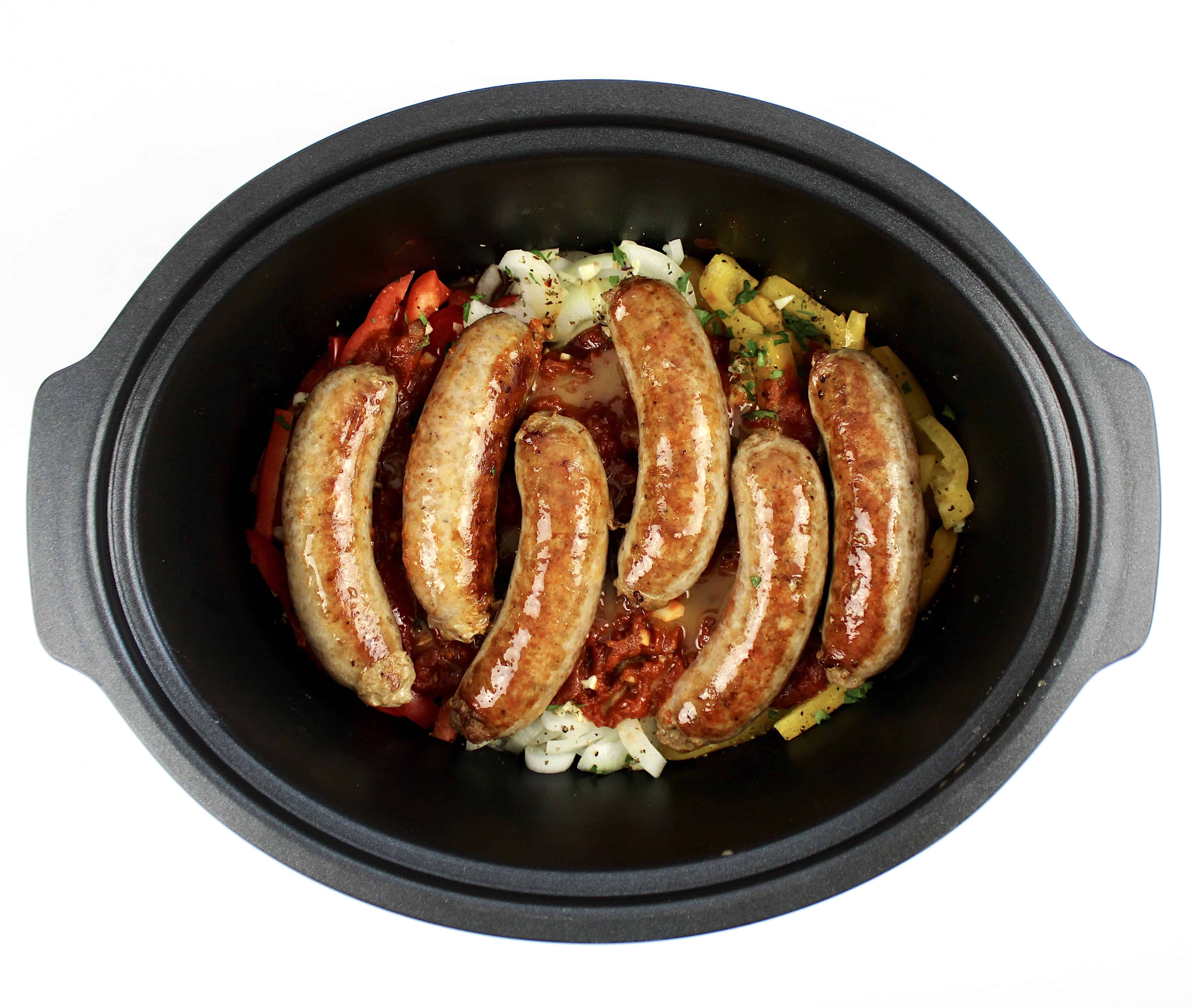 Crock Pot Sausage and Peppers Keto Cooking Christian