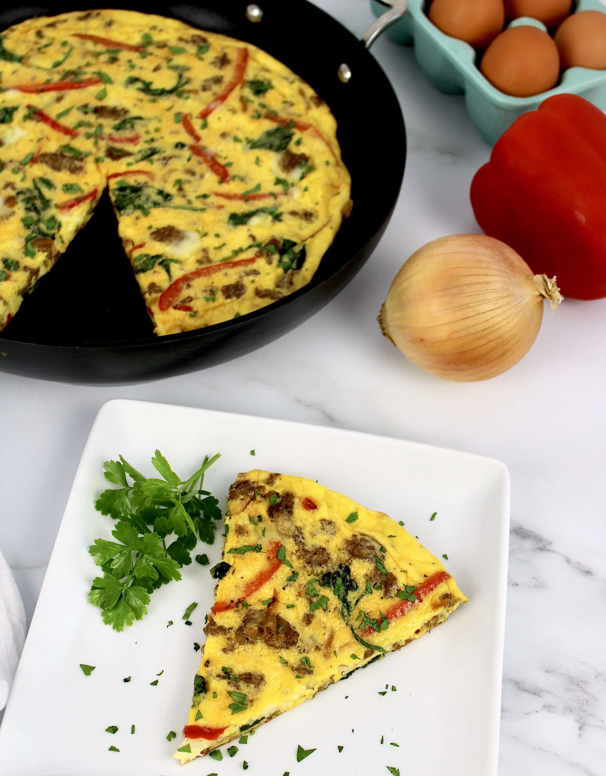 Italian Sausage and Peppers Frittata Keto Cooking Christian