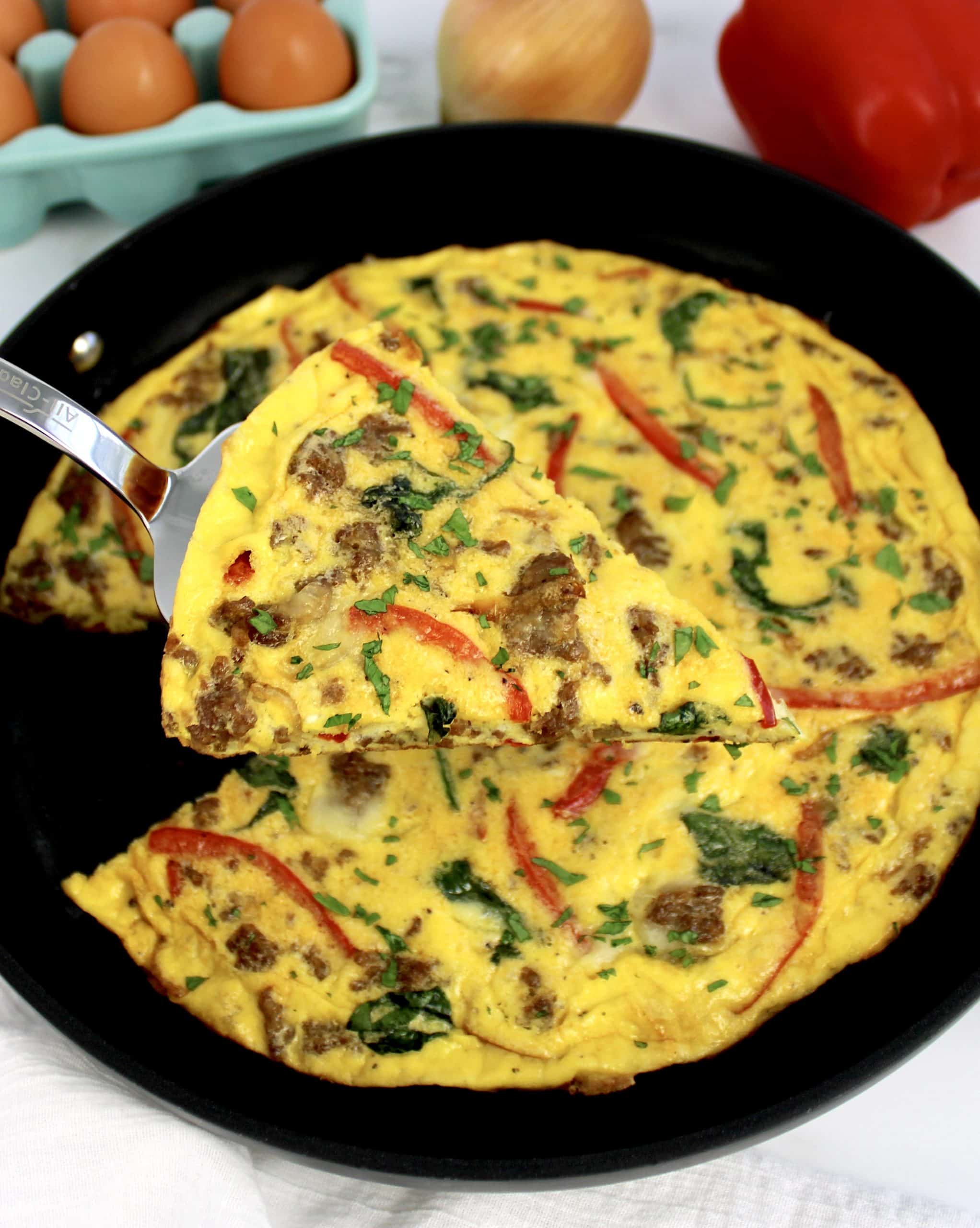Italian Sausage and Peppers Frittata Keto Cooking Christian