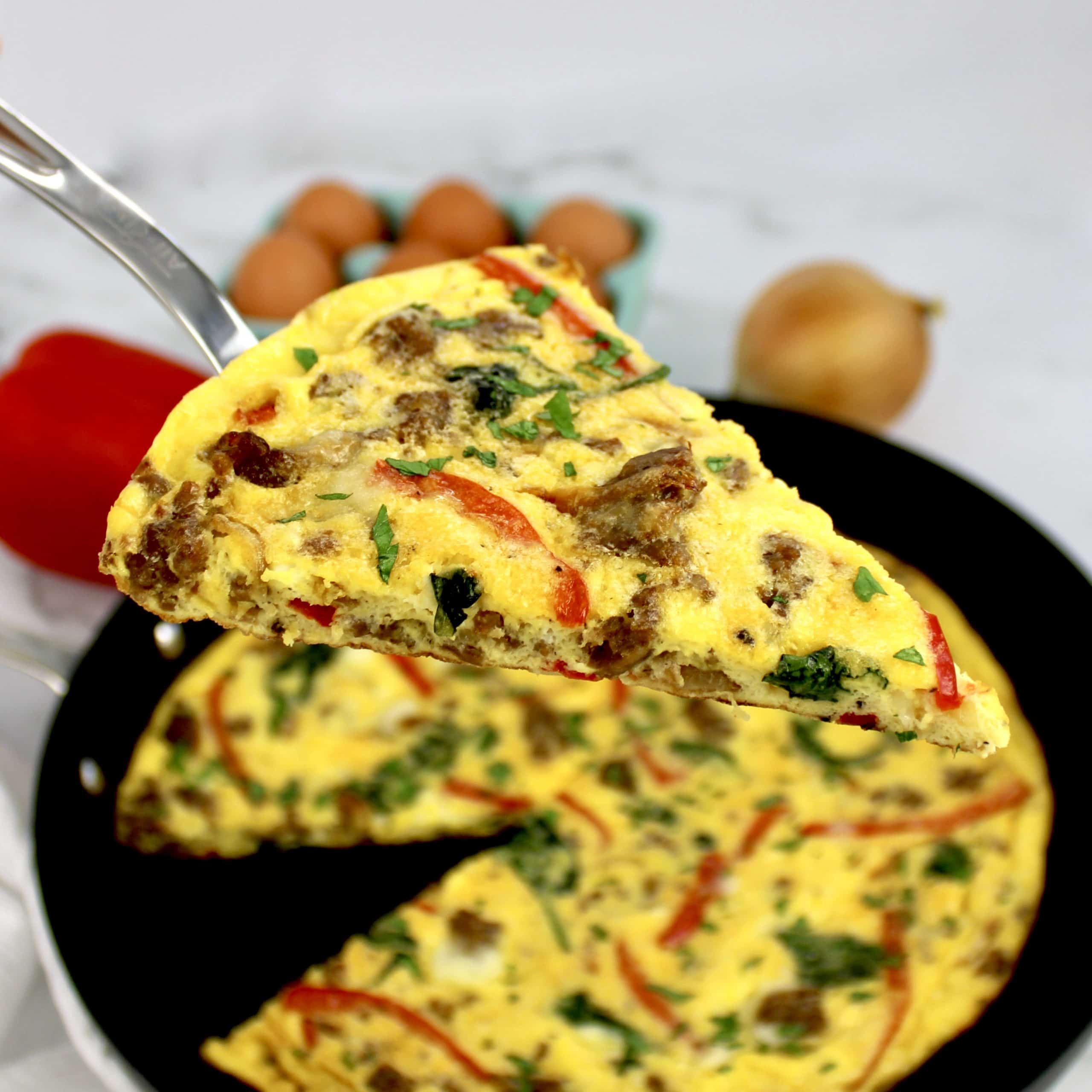 Italian Sausage and Peppers Frittata - Keto Cooking Christian