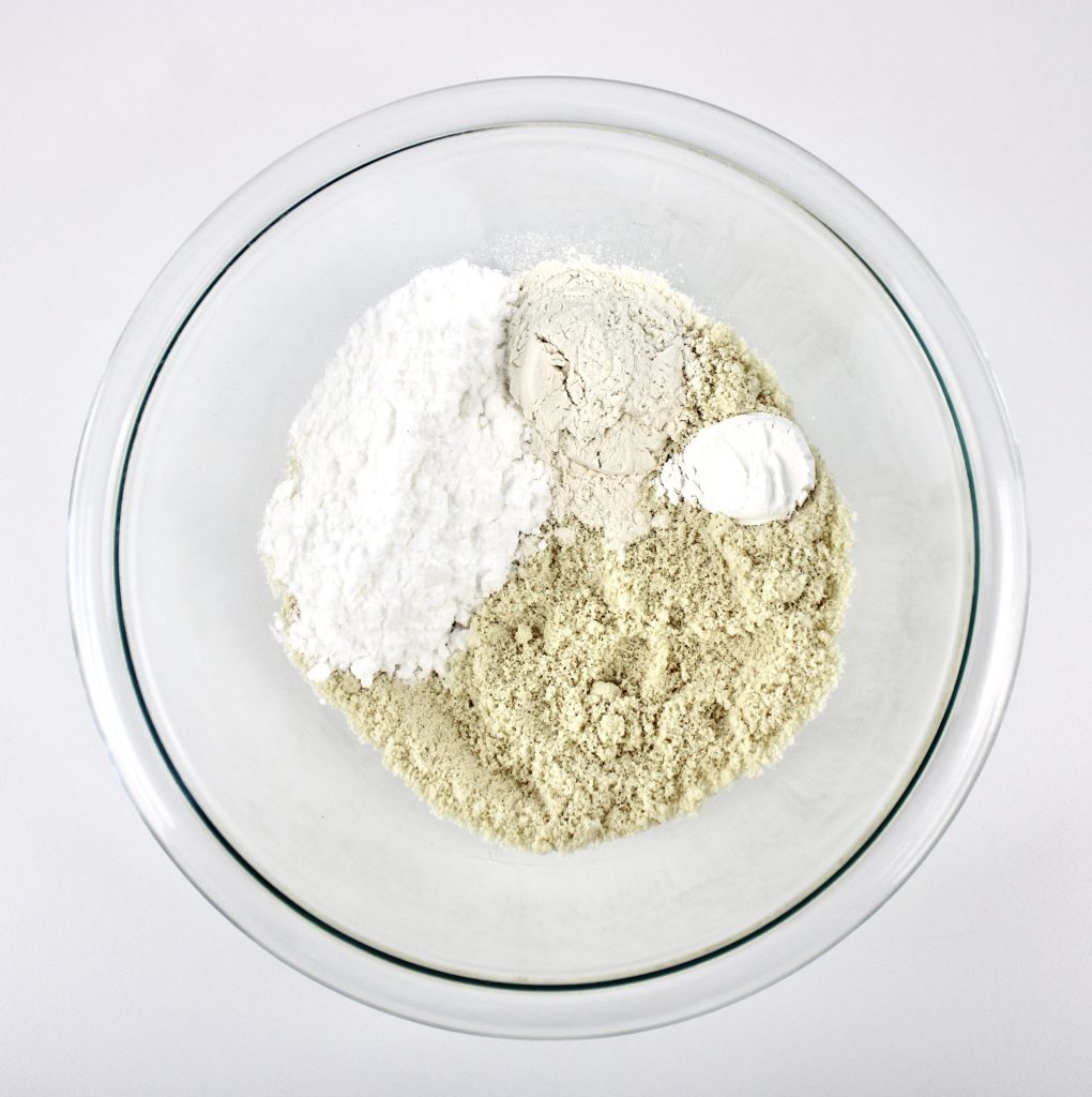 cobbler dry ingredients in mixing bowl unmixed