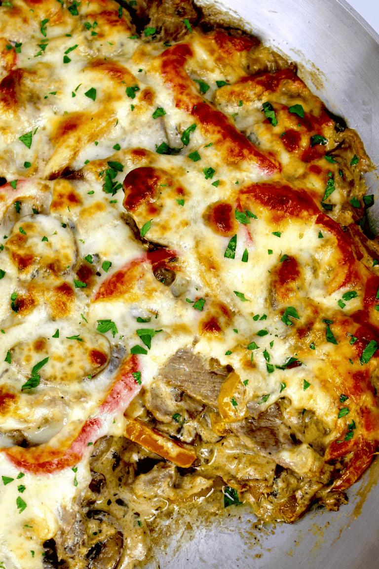 Philly Cheesesteak Casserole - Keto Cooking Christian