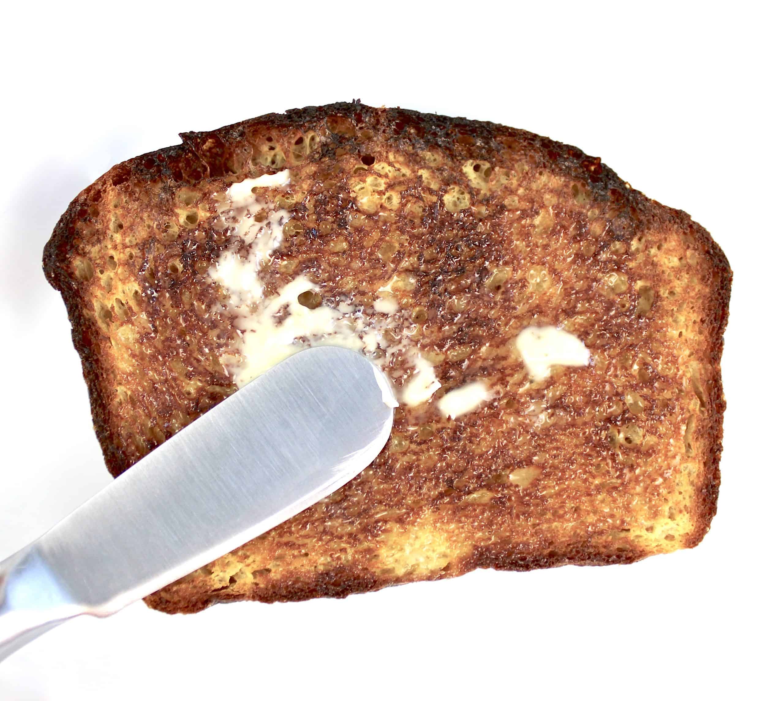 keto toast being buttered