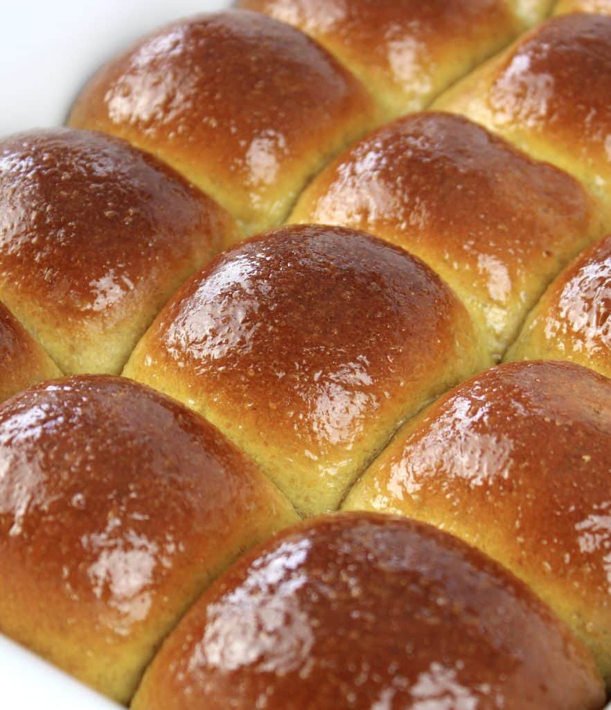 Keto Dinner Rolls with melted butter on top