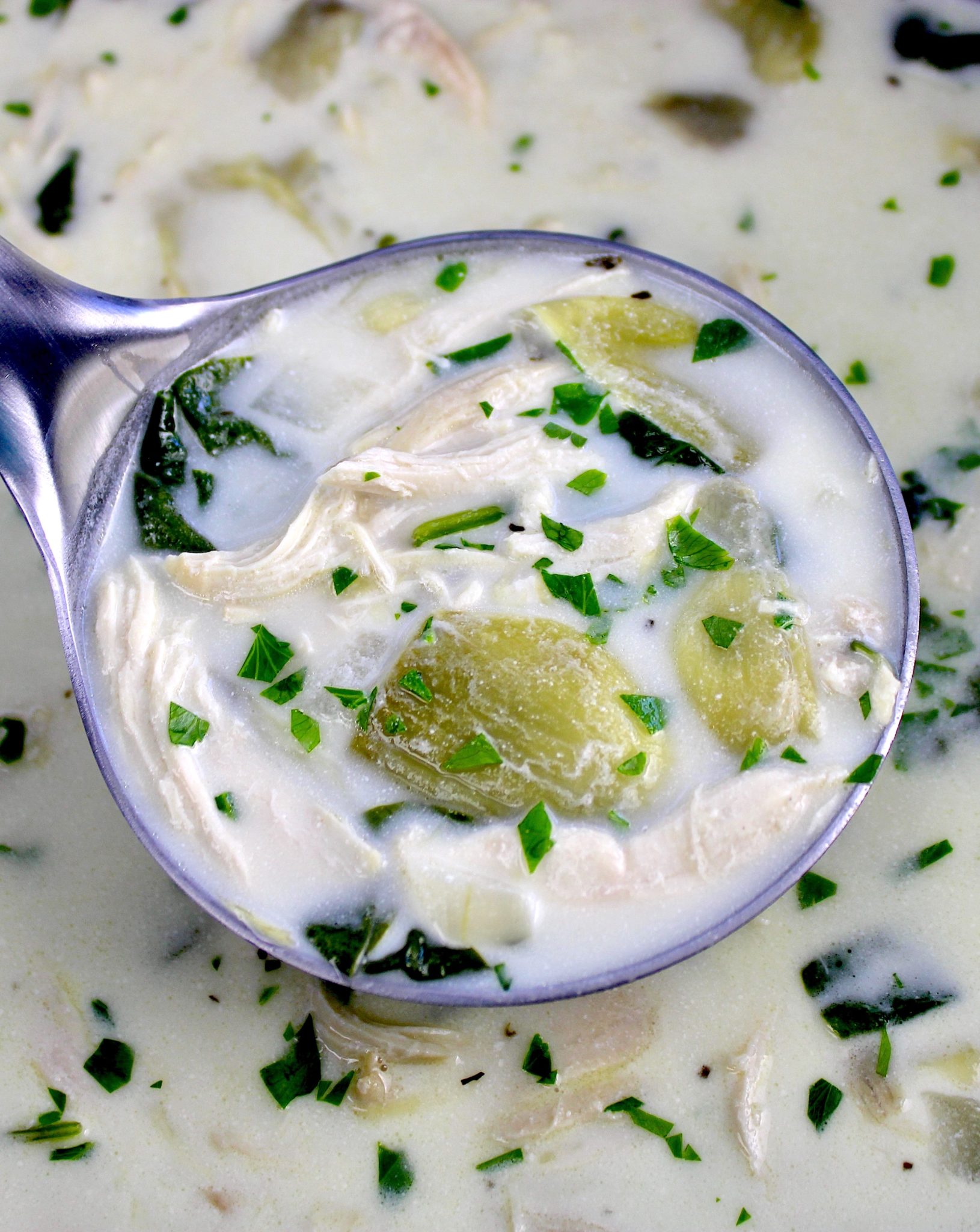 Slow Cooker Spinach Artichoke Chicken Soup Keto Cooking Christian