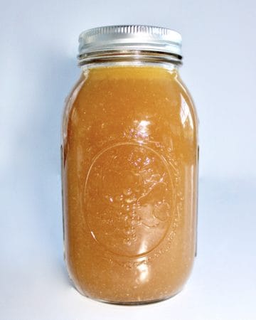 chicken stock in mason jar
