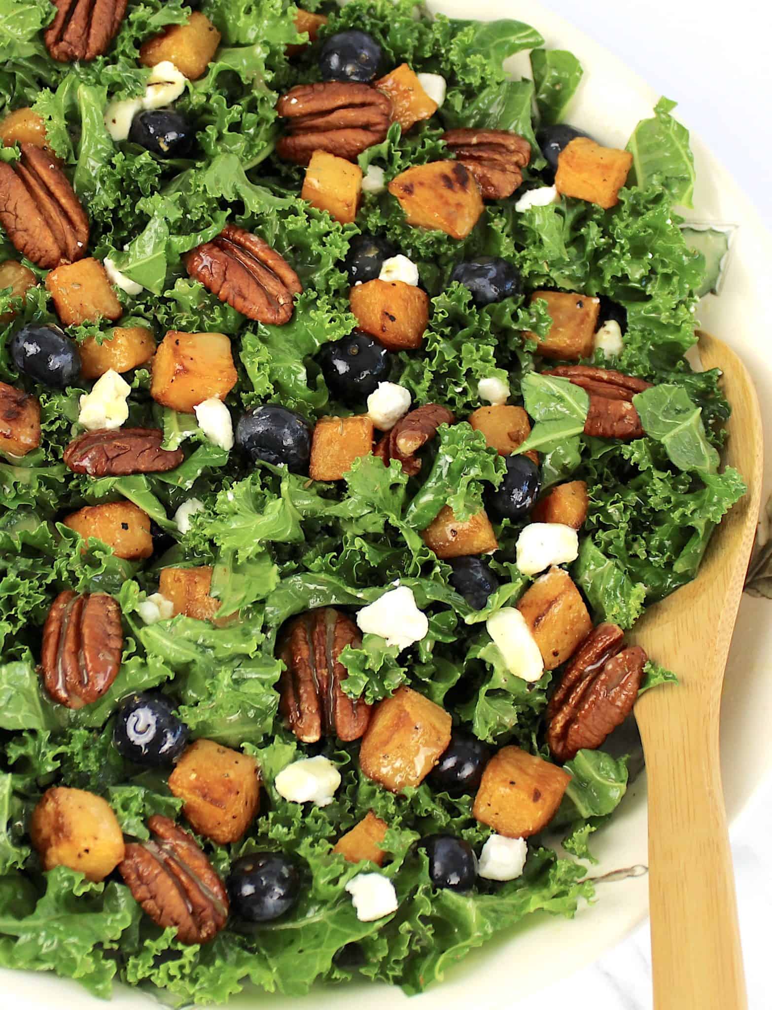 Kale Salad with Roasted Butternut Squash Keto Cooking Christian