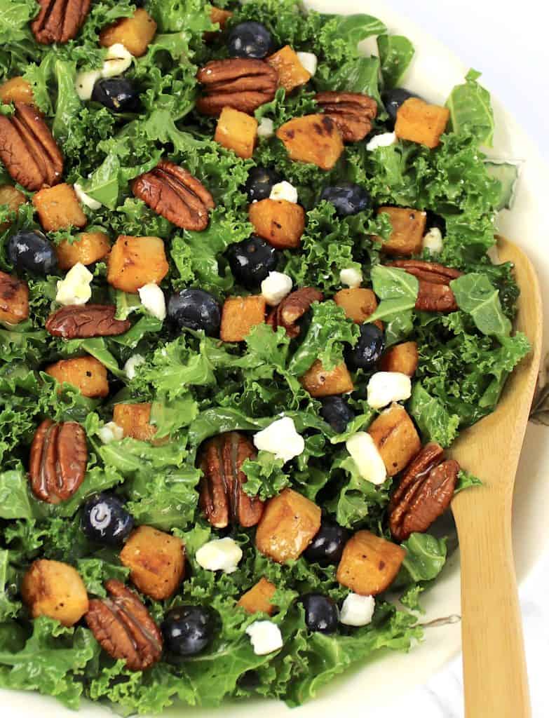 Kale Salad with Roasted Butternut Squash Keto Cooking Christian