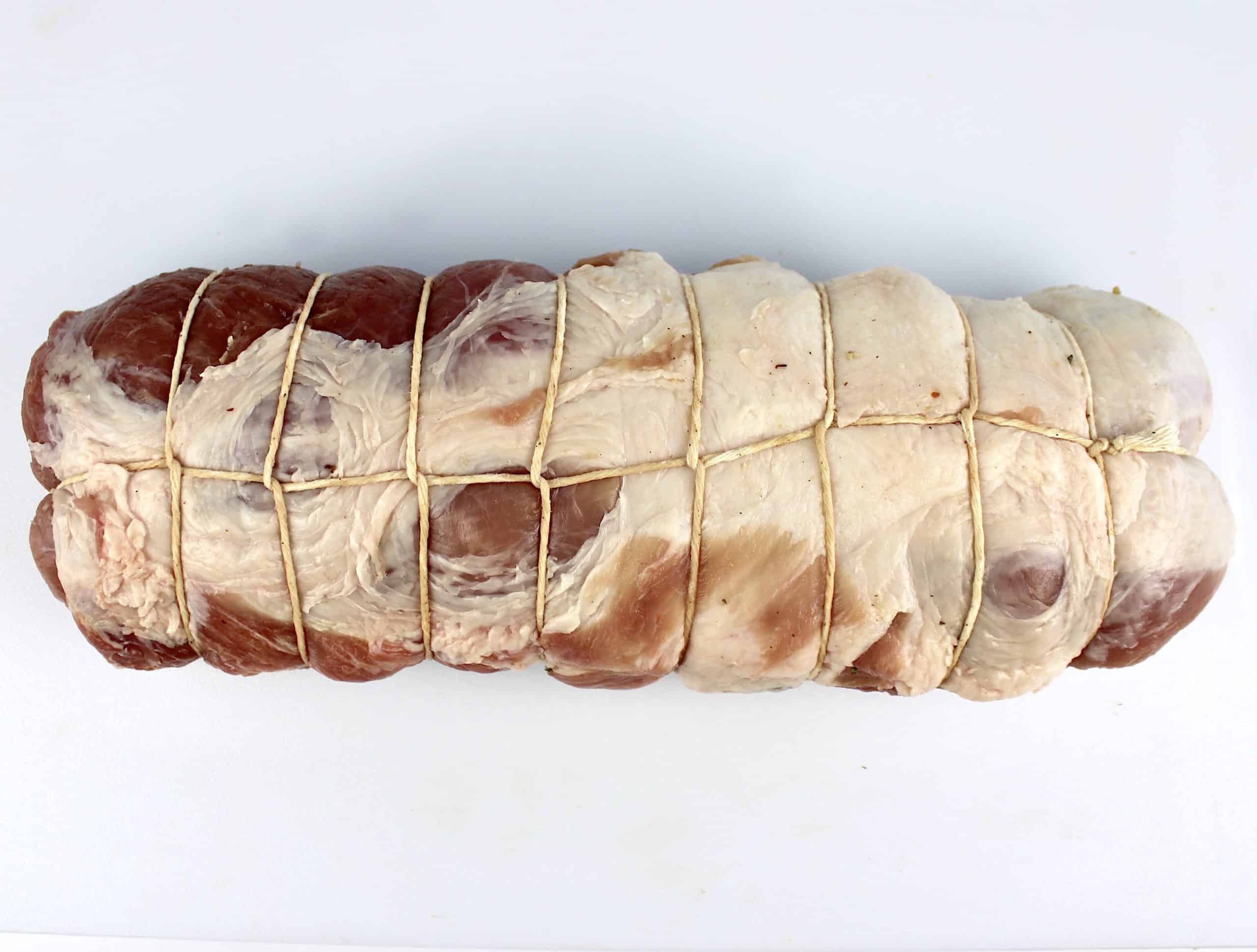 Stuffed Pork Loin rolled up with kitchen twine