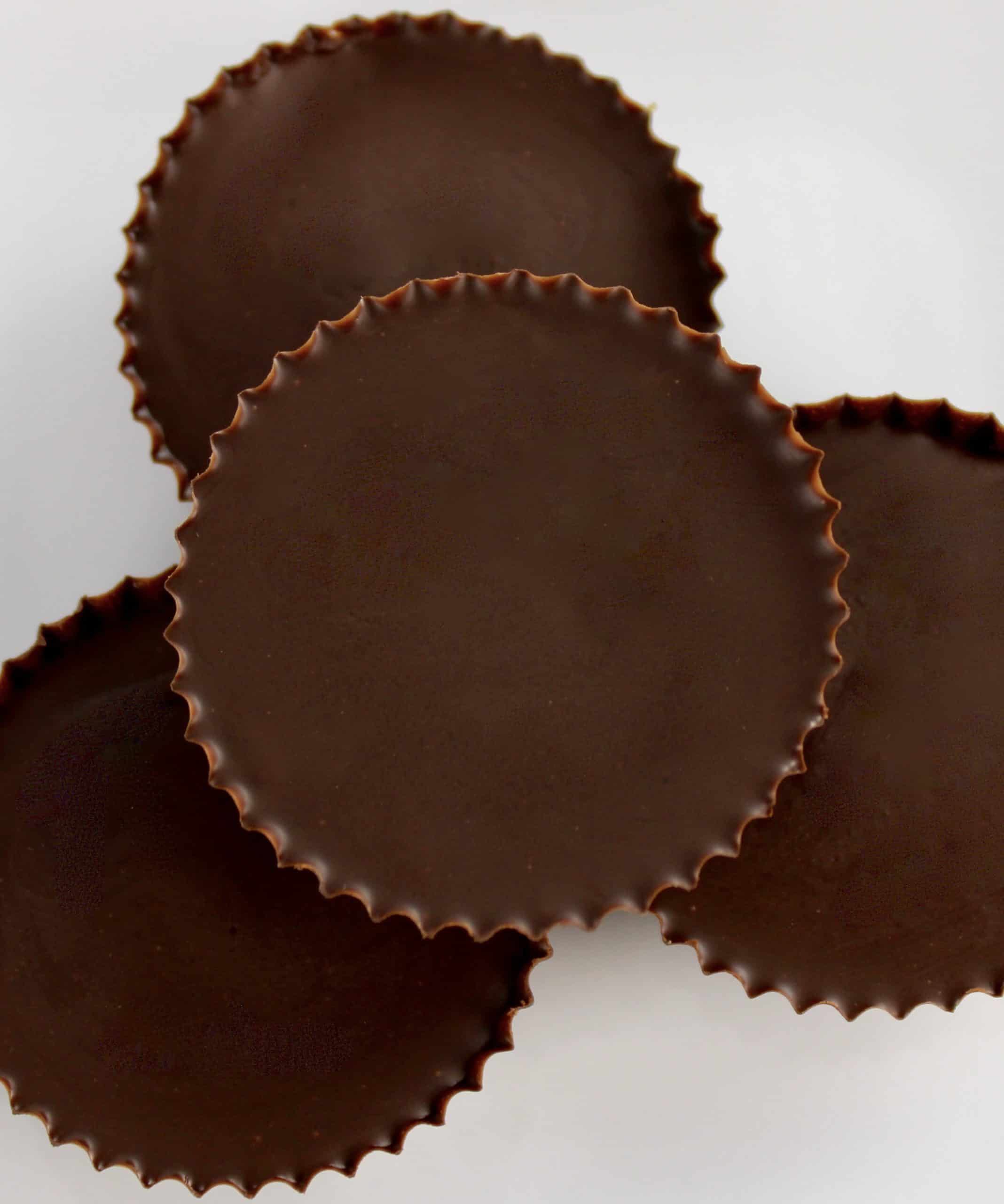 overhead view of 4 Keto Peanut Butter Cups