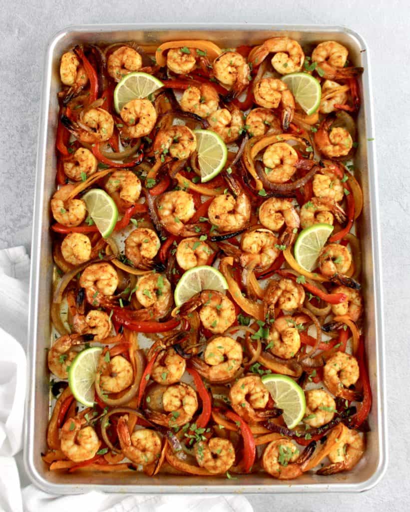 Sheet Pan Shrimp Fajitas - Keto Cooking Christian