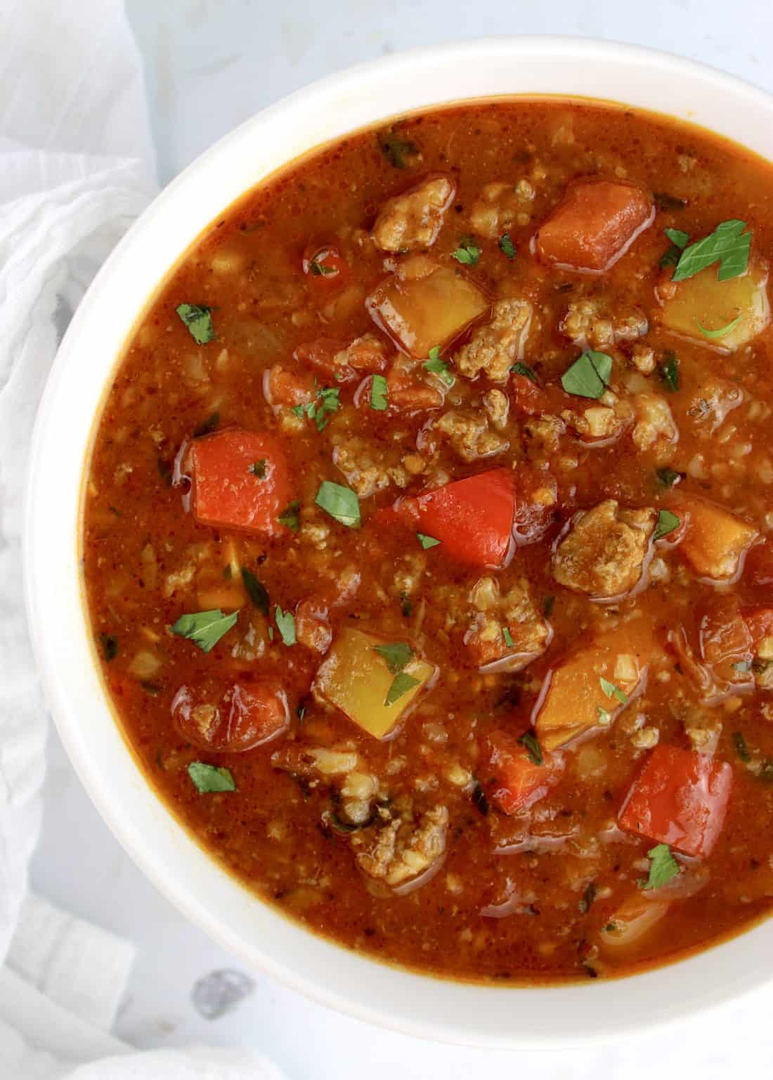 Stuffed Pepper Soup Keto Cooking Christian