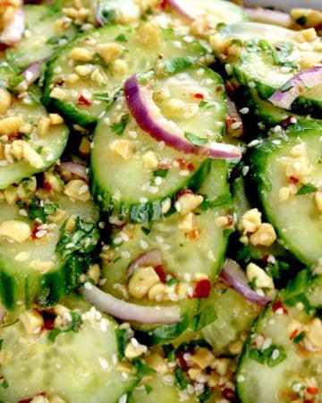 closeup of Thai Cucumber Salad