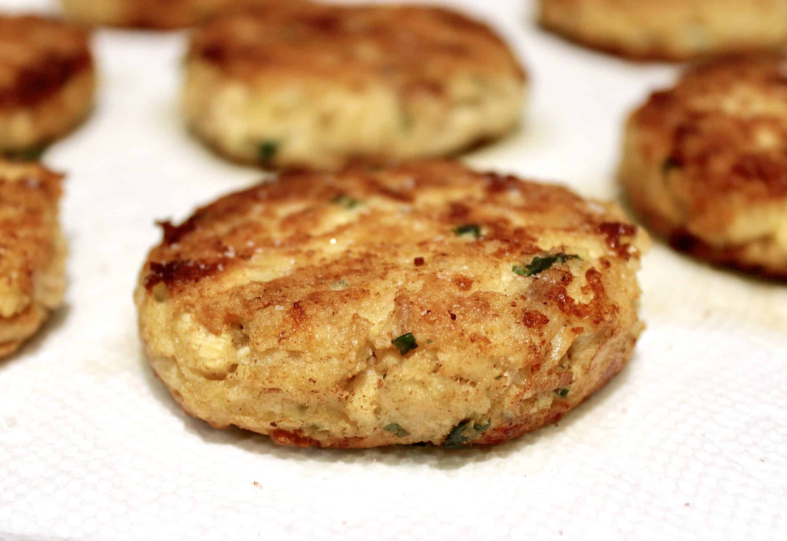 chicken pattie on paper towel