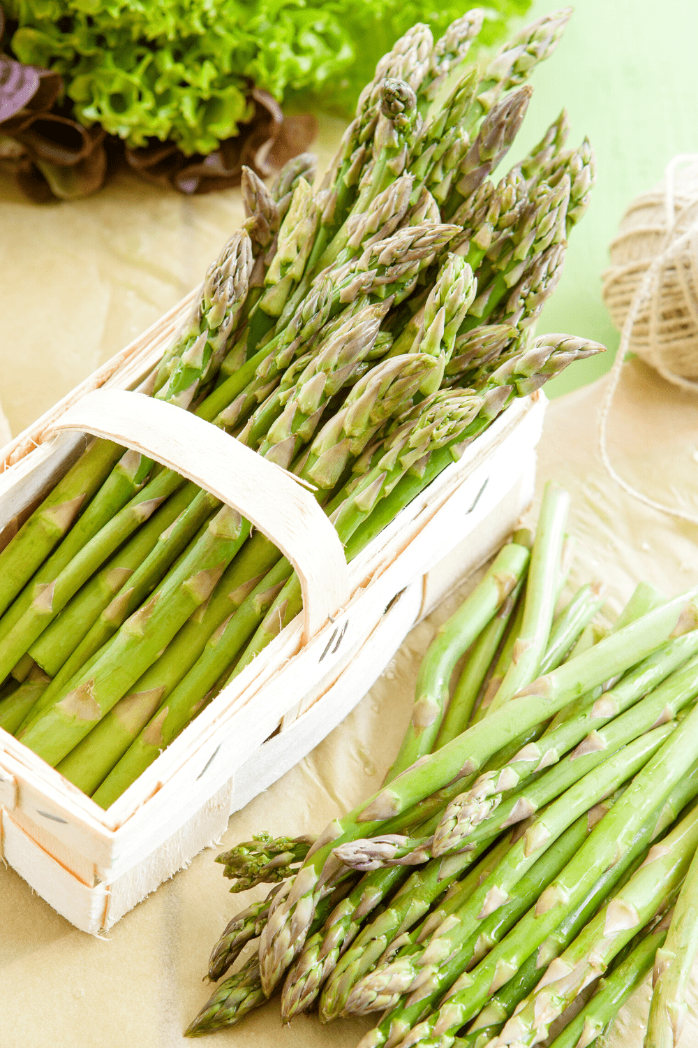 asparagus in basket