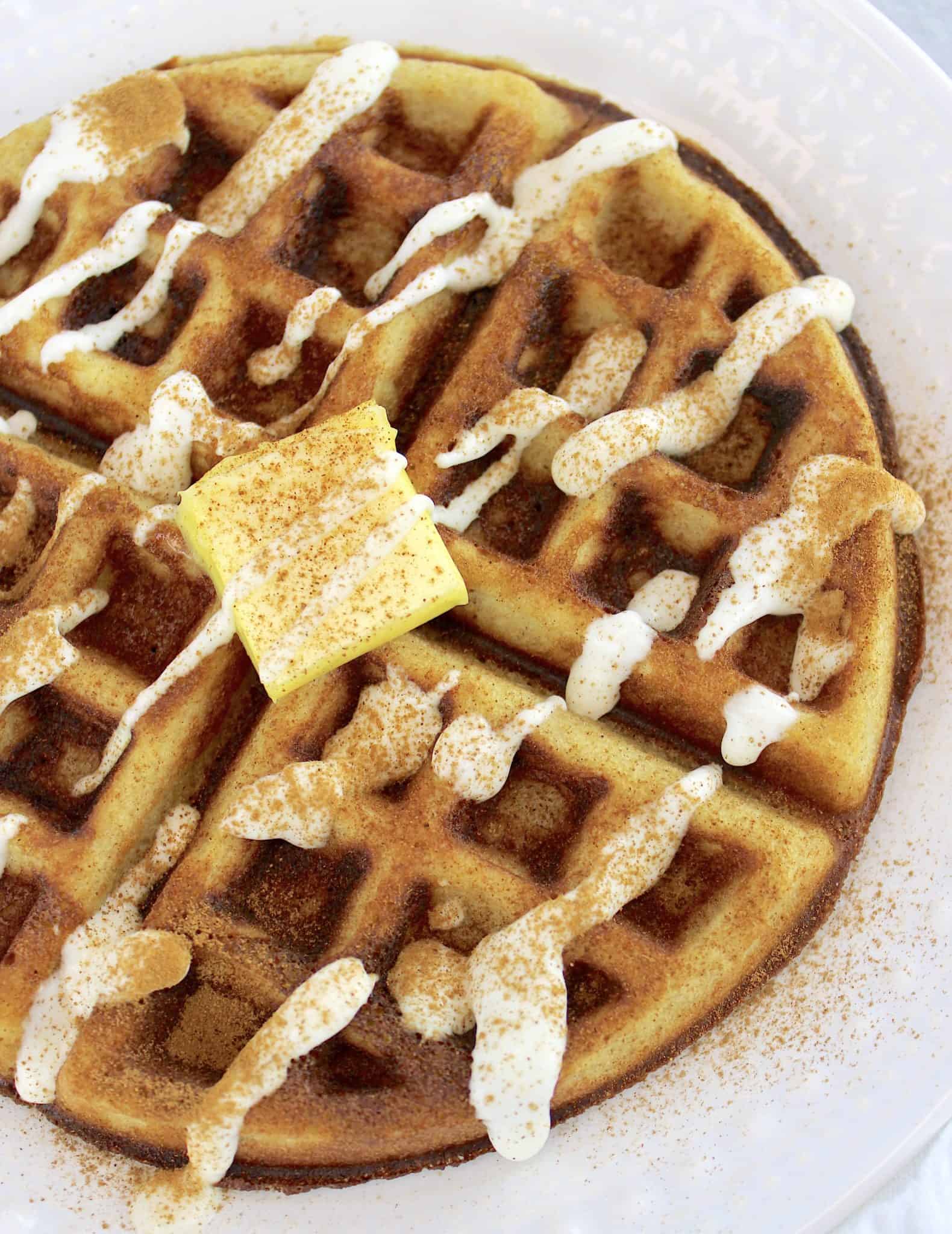 Keto Cinnamon Roll Waffles with Cream Cheese Icing Keto Cooking Christian